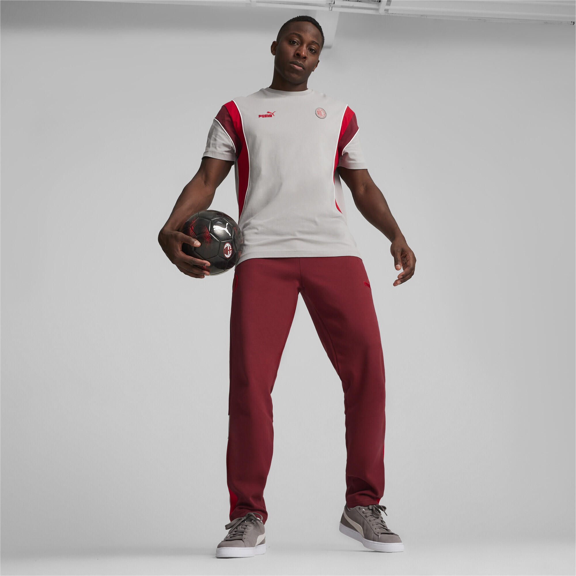 AC Milan FtblArchive T-shirt PUMA Concrete Gray Tango Red 4/6