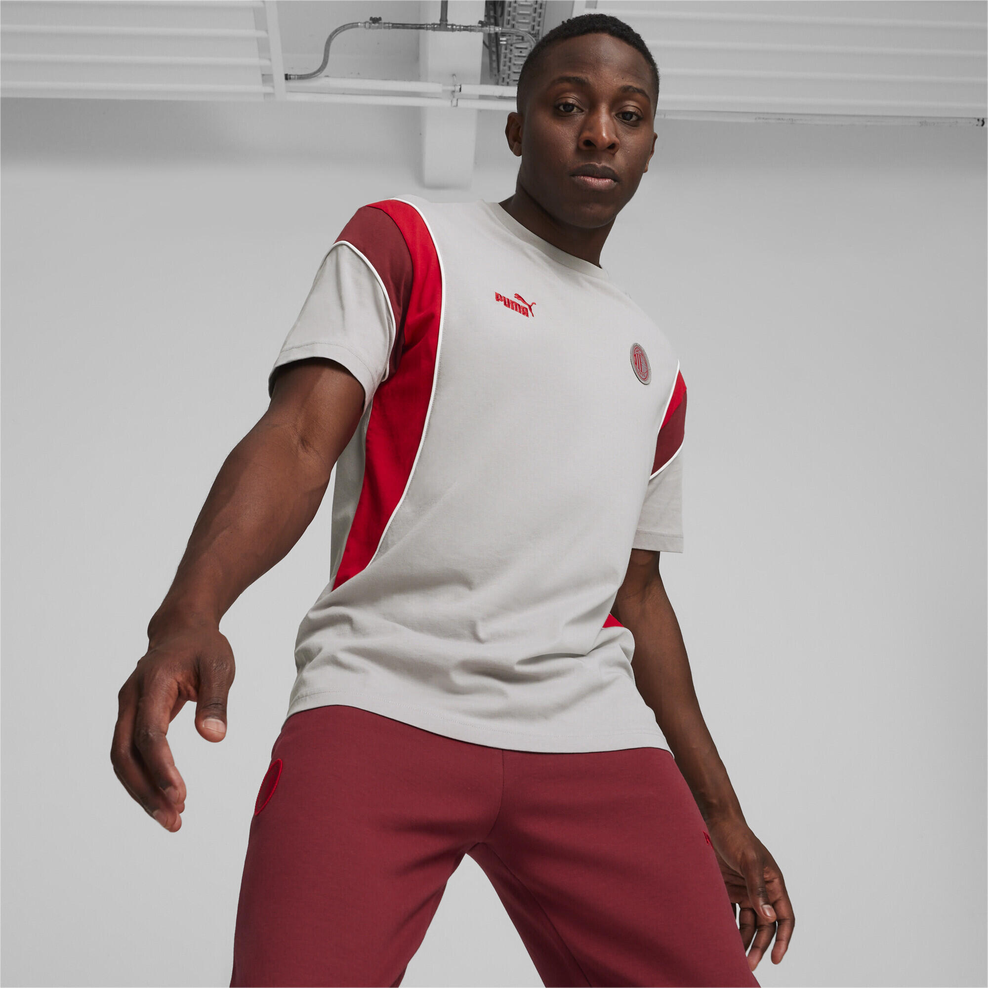 AC Milan FtblArchive T-shirt PUMA Concrete Gray Tango Red 2/6