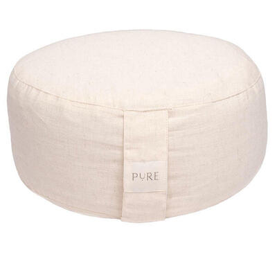Meditatiekussen eco linnen naturel rond - pure