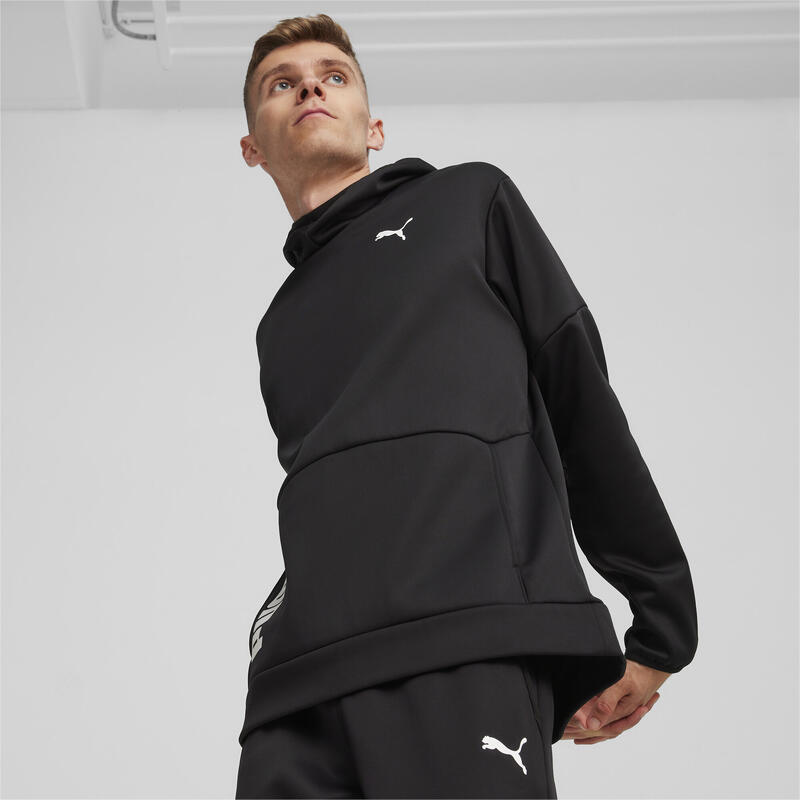 Sweat de training à capuche Train All Day PWRFleece Homme PUMA Black White Cat