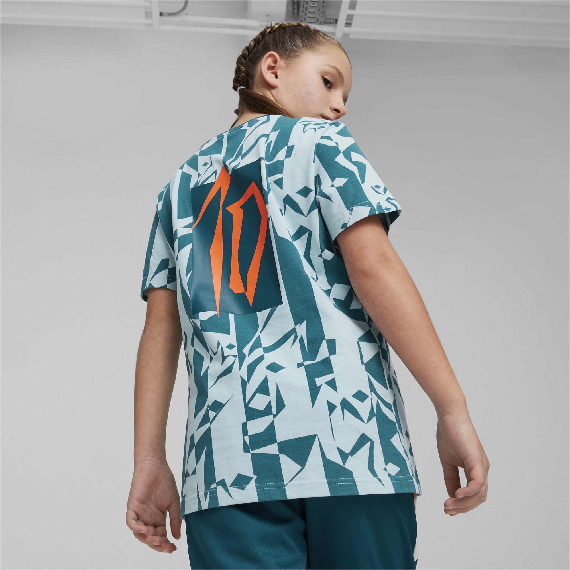 T-Shirt Puma Neymar Jr Creativity Logo Tee Jr, Azul, Crianças 5/6