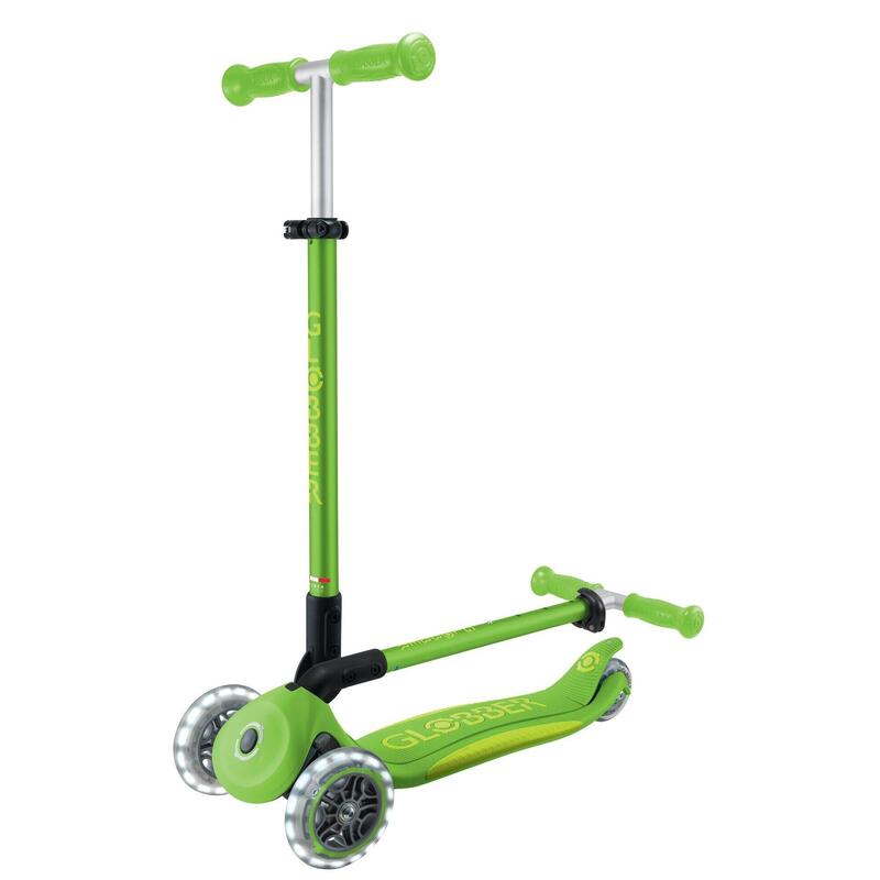 GLOBBER PRIMO FOLDABLE PLUS LIGHTS grün-lime grün, mit Leuchtrollen