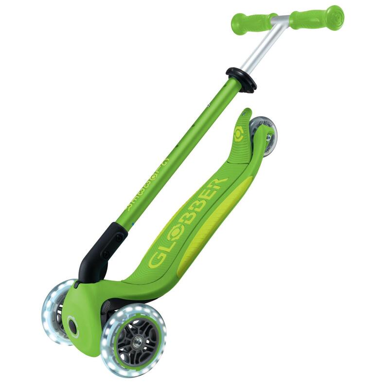 GLOBBER PRIMO FOLDABLE PLUS LIGHTS grün-lime grün, mit Leuchtrollen