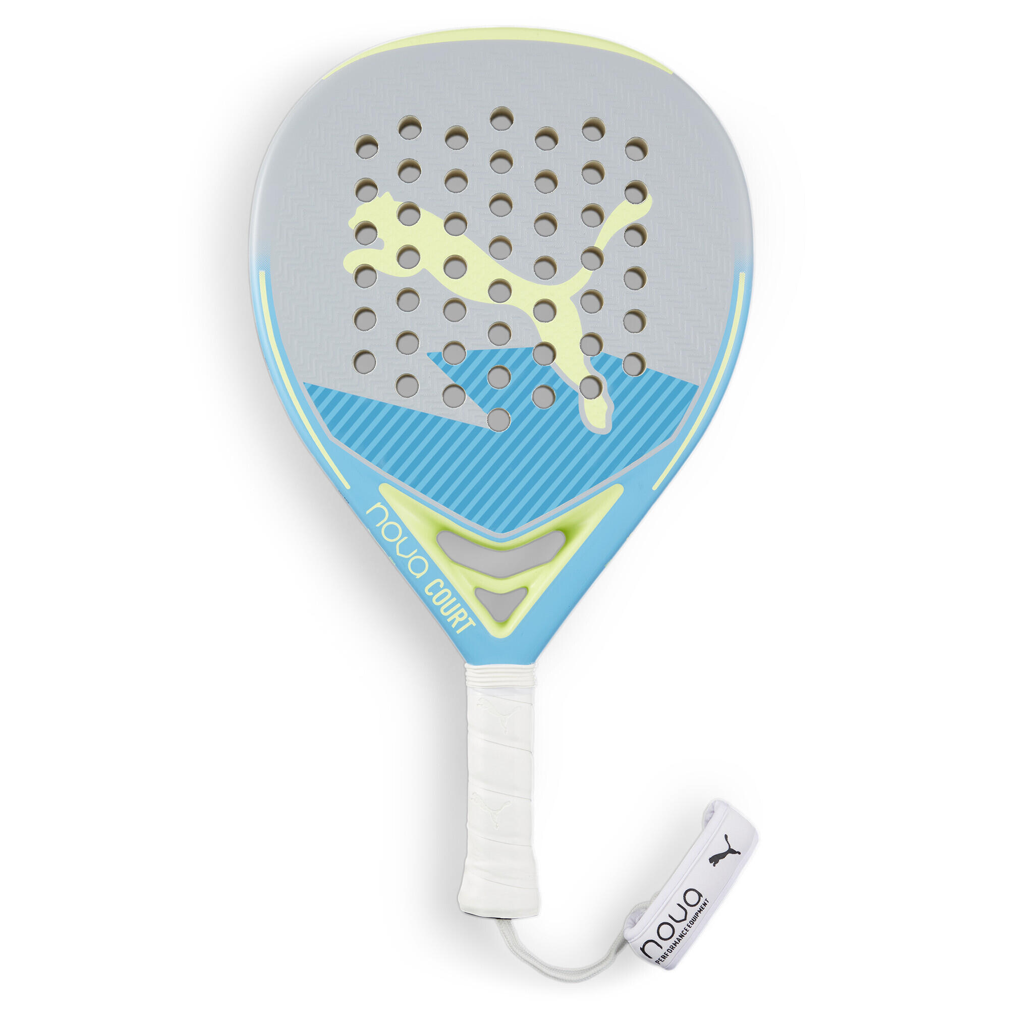 PUMA NOVA Padel Court racket PUMA Glacial Gray Luminous Blue Fizzy Apple Yellow