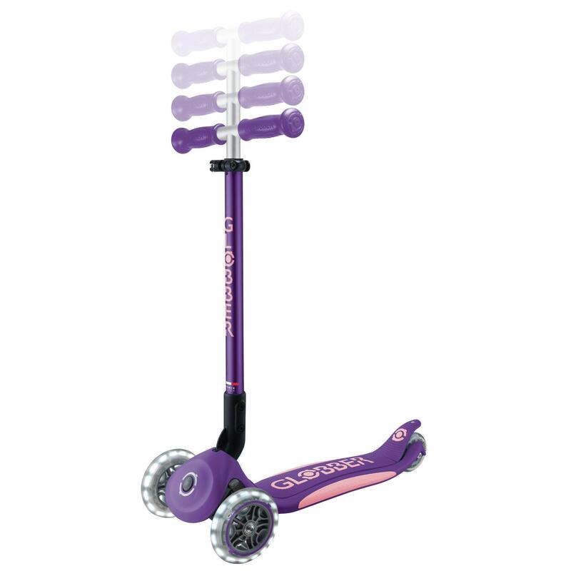 GLOBBER PRIMO FOLDABLE PLUS LIGHTS lila-pastellrosa, mit Leuchtrollen