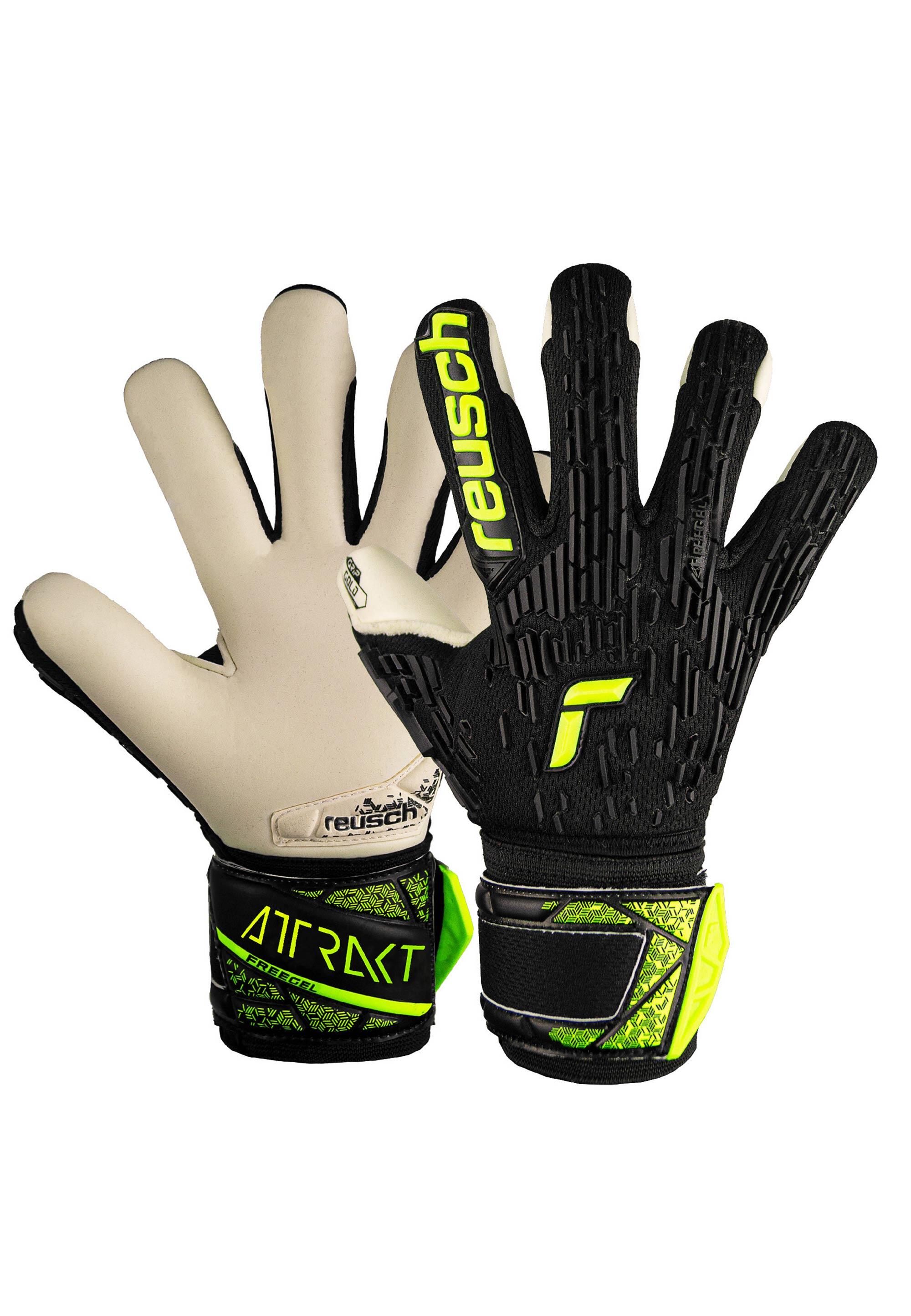 Reusch Attrakt Freegel Gold Finger Support Jr  Goalkeeper Gloves 1/7