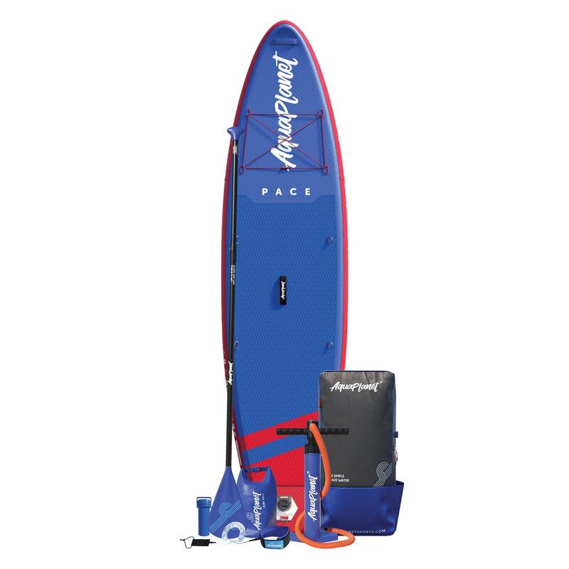 AQUAPLANET Aufblasbares Stand-Up Paddleboard Set - Pace Rot & Blau