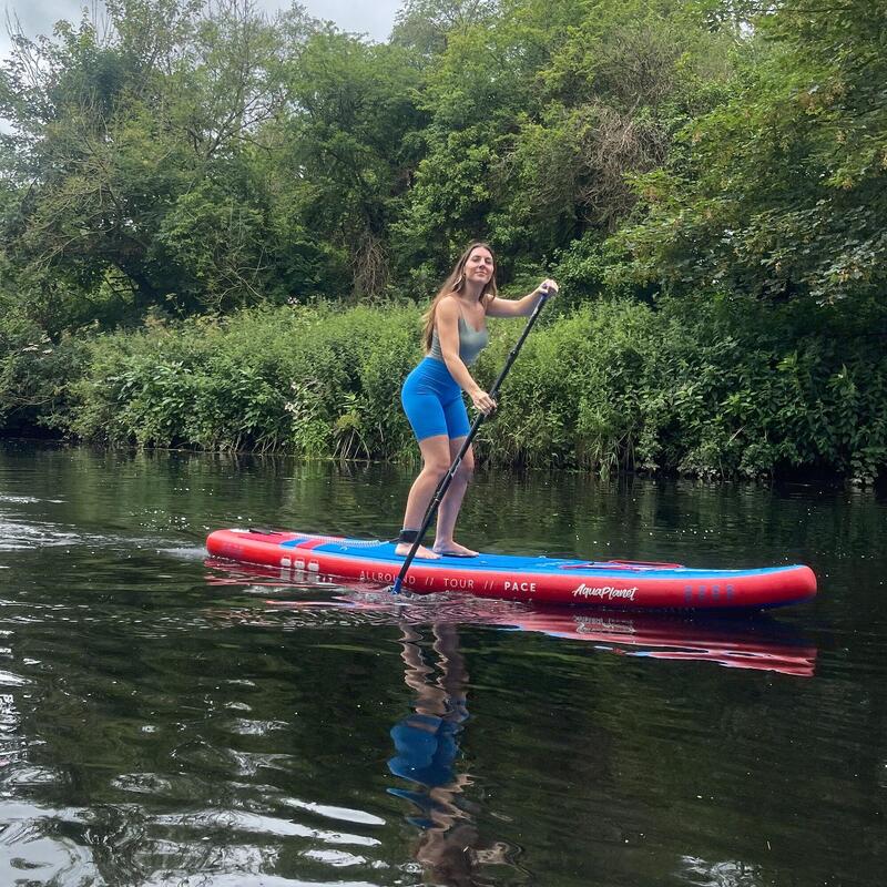 AQUAPLANET Kit Tabla de Paddle Surf Hinchable - Pace - Rojo y Azul