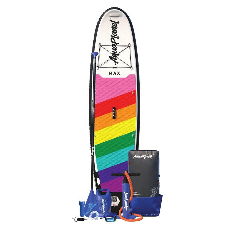 AQUAPLANET Kit Paddle Gonflable - Max arc-en-ciel