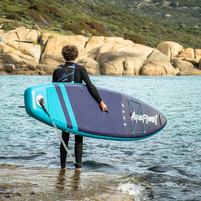 AQUAPLANET Aufblasbares Stand-Up Paddleboard Set - Pace Türkis & Mitternacht