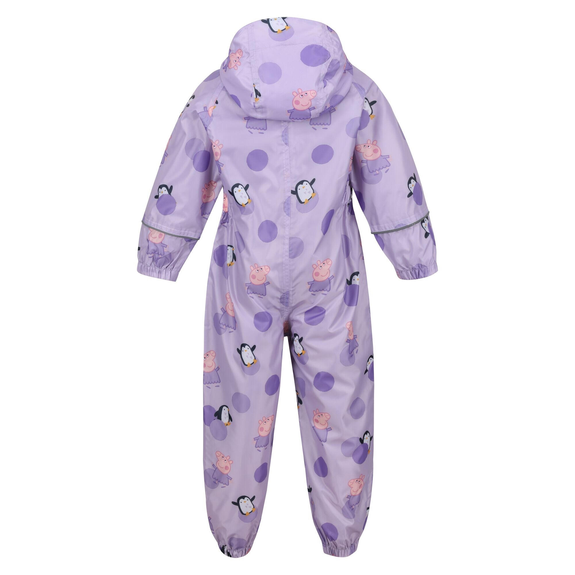 Childrens/Kids Pobble Peppa Pig Polka Dot Waterproof Puddle Suit (Pastel Lilac) 2/4