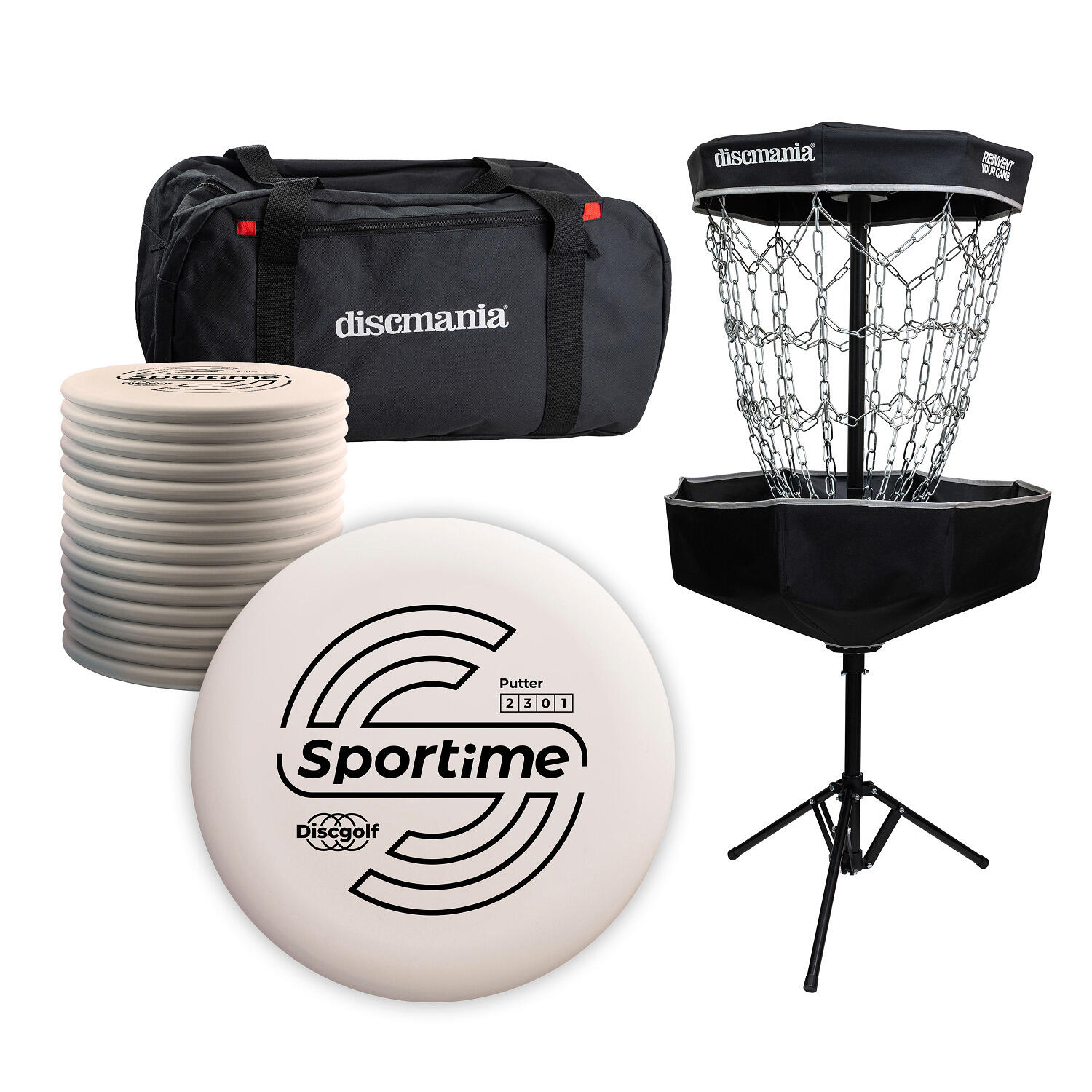 SPORTIME Sportime Discgolf-Set Take Off Kids mit Discgolf-Korb