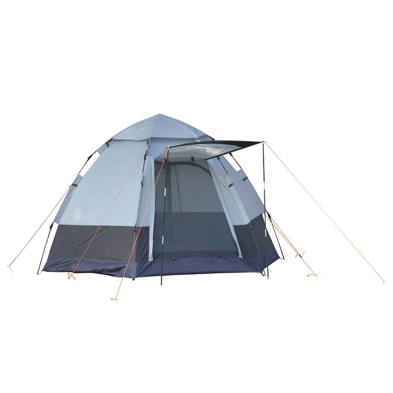 Tenda de campismo 260x260x150 cm preto e cinza Outsunny