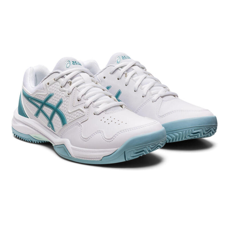 Asics Gel-dedicate 7 Clay 1042a168 103 Schuhe In Weiss Und Blau Für Damen