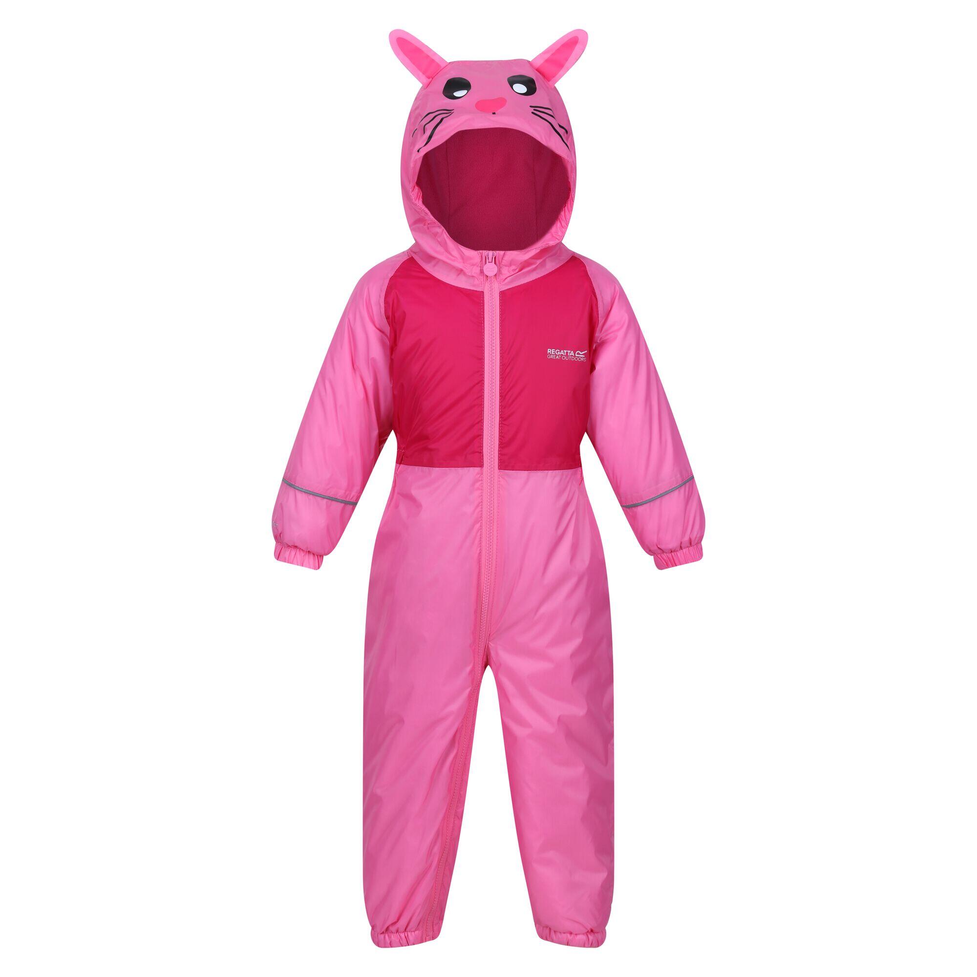 REGATTA Childrens/Kids Mudplay III Rabbit Waterproof Puddle Suit (Pretty Pink/Pink