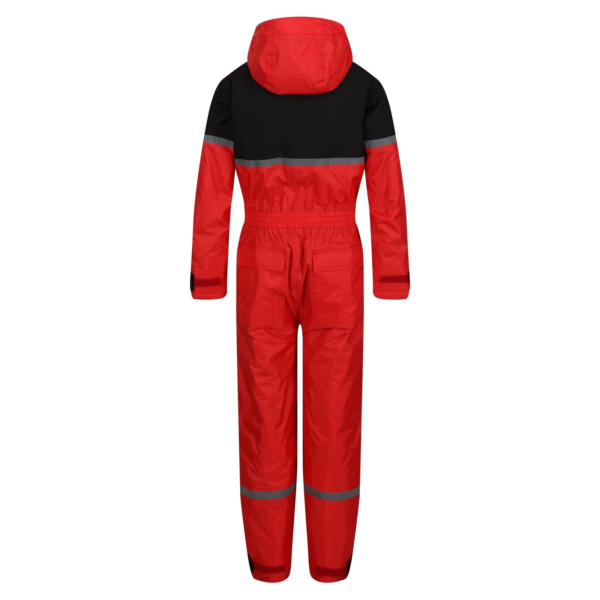 Childrens/Kids Rancher Colour Block Waterproof Jumpsuit (Classic Red/Black) 2/3