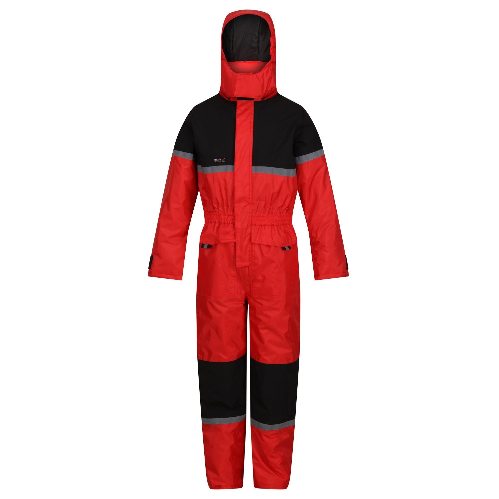 Childrens/Kids Rancher Colour Block Waterproof Jumpsuit (Classic Red/Black) 1/3