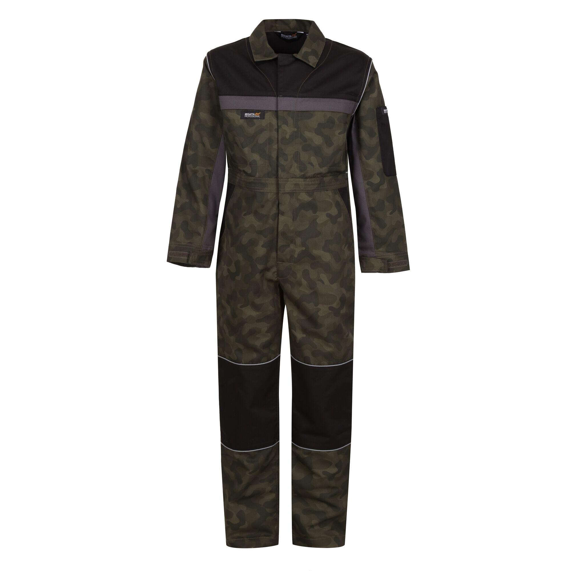 REGATTA Childrens/Kids Camouflage Jumpsuit (Green/Black)