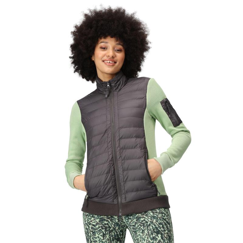 Forro Polar Colliston de Deflector para Mujer Gris Seal, Verde Tranquilo