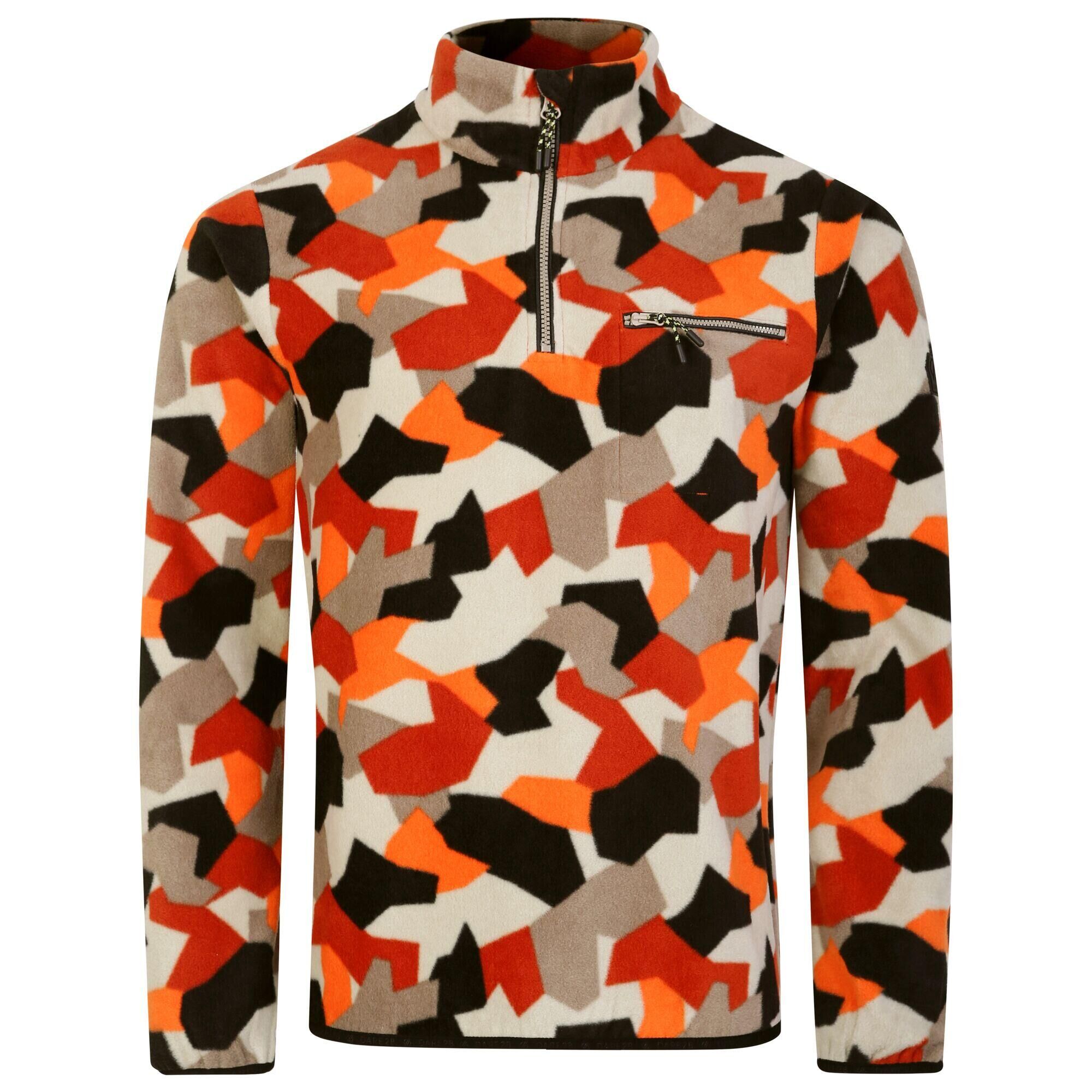 DARE 2B Mens Affinity Geometric Fleece Top (Puffins Orange)