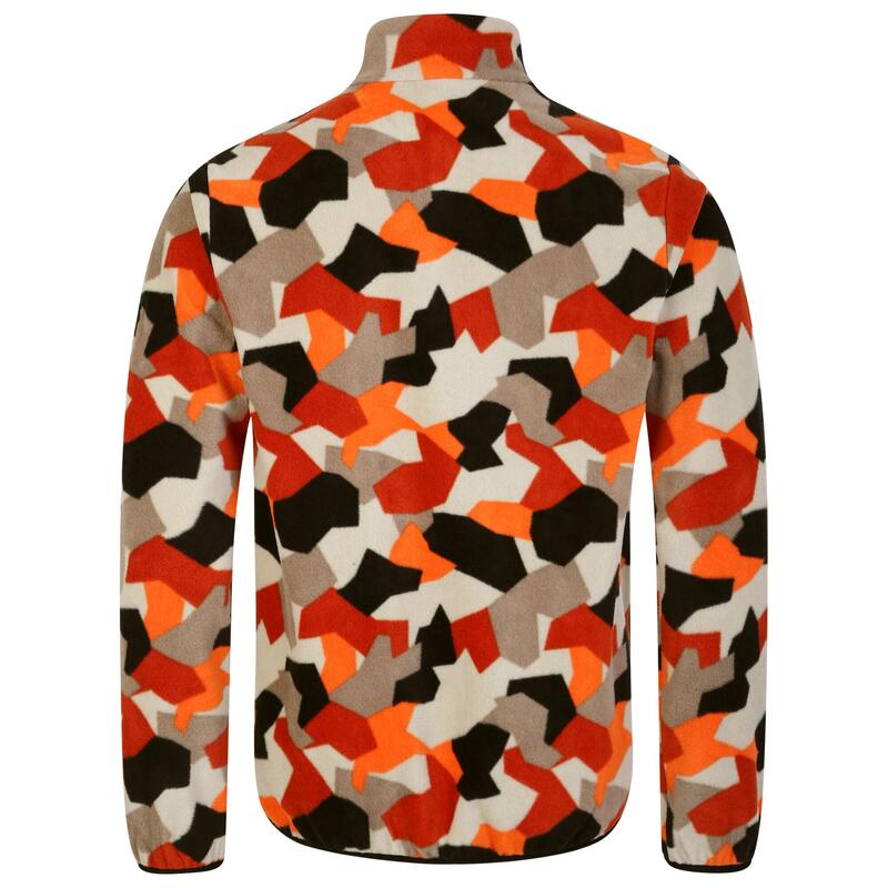 Heren Affinity Geometrisch Fleece Top (Papegaaiduikers Oranje)