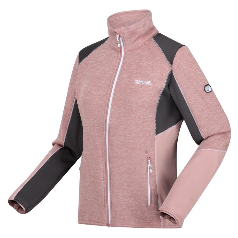 Dames Lindalla V Extol Stretch Full Zip Fleecejack (Dusky Rose/Seal Grey)