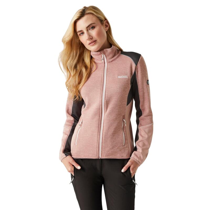 Dames Lindalla V Extol Stretch Full Zip Fleecejack (Dusky Rose/Seal Grey)