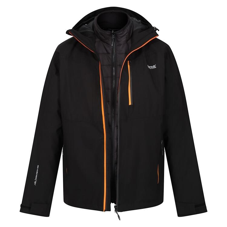 WENTWOOD Men's Waterproof Jacket (Black / Orange)