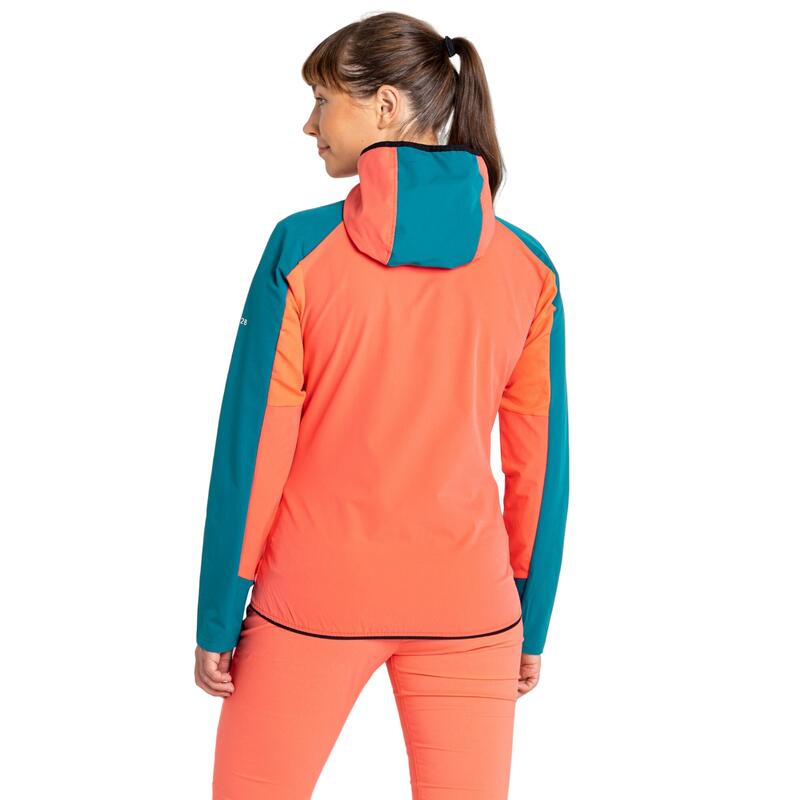 Chaqueta Softshell Avidly para Mujer Verde Fortuna, Melocotón Neón