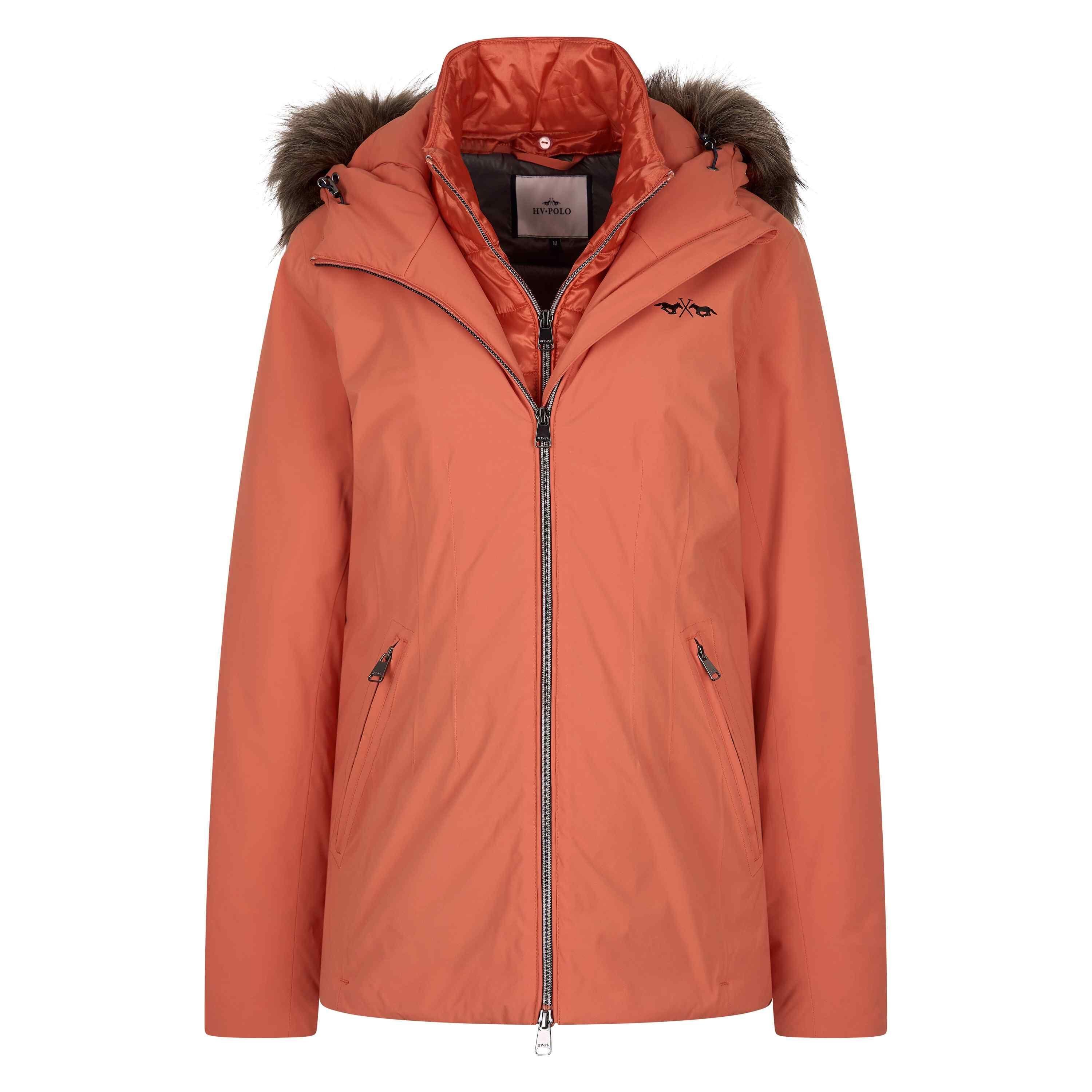Hv Polo - Veste Imperméable Équitation À Capuche Femme Hv Polo Isa - Veste - Orange - 36 Xs - Decathlon