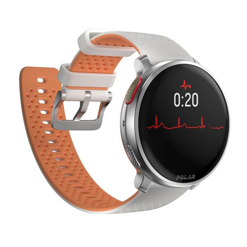 Montre connectée multisport - GPS, Cartes, SpO2, ECG - Vantage V3 Blanc/Orange