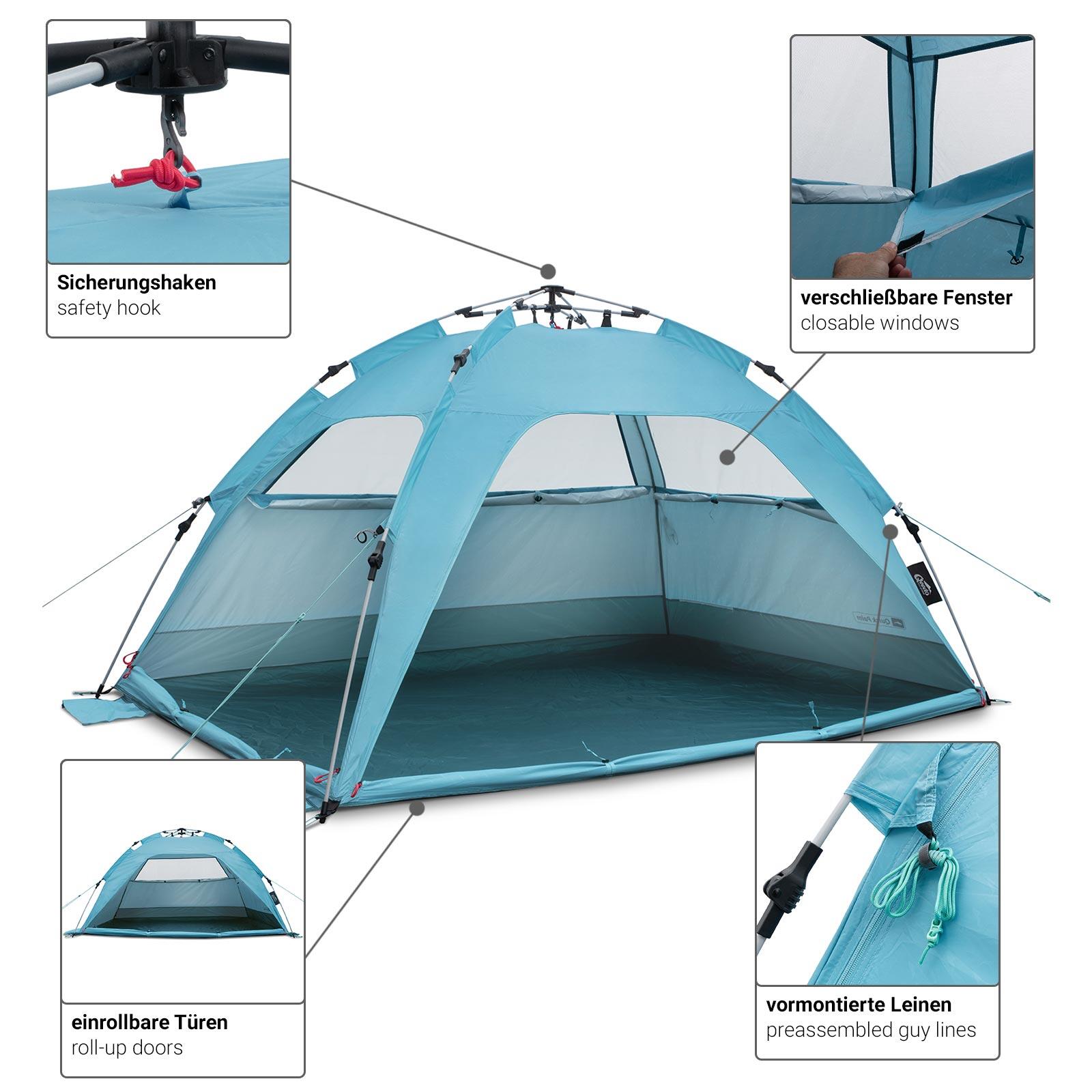 Tente de plage - Montage rapide - Protection solaire UV80 - Quick Palm oceanblue 5/8