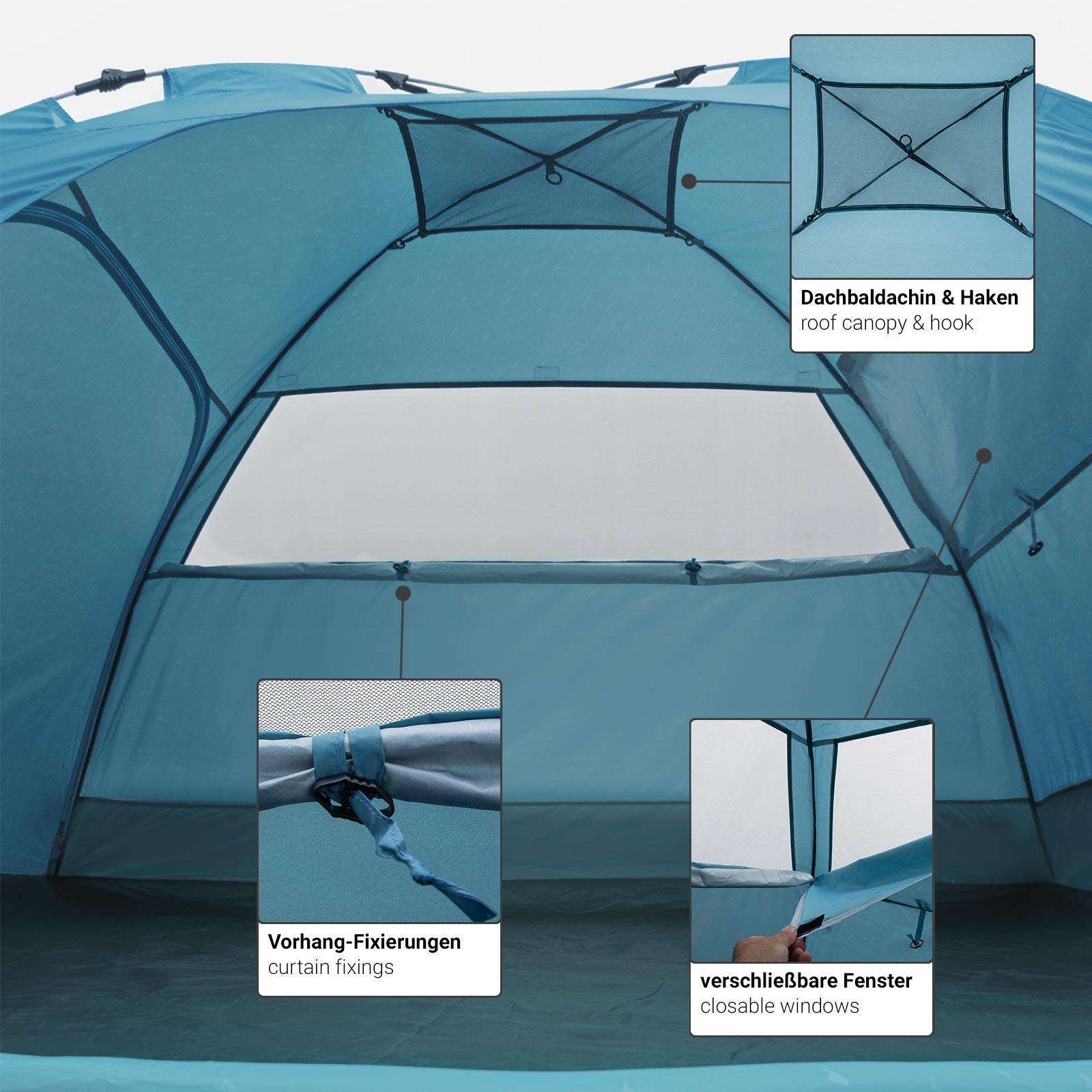 Tente de plage - Montage rapide - Protection solaire UV80 - Quick Palm oceanblue 7/8