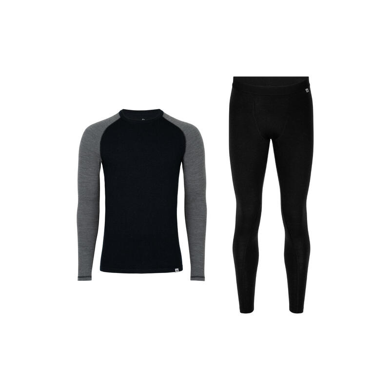 Thermounterwäsche Merino Thermo-Unterwäsche Set für Herren grau atmungsaktiv