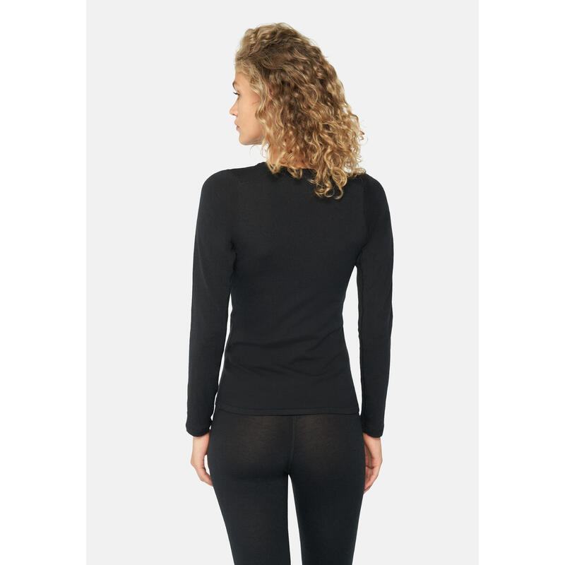 Thermounterwäsche Merino Thermo-Unterwäsche Set für Damen schwarz