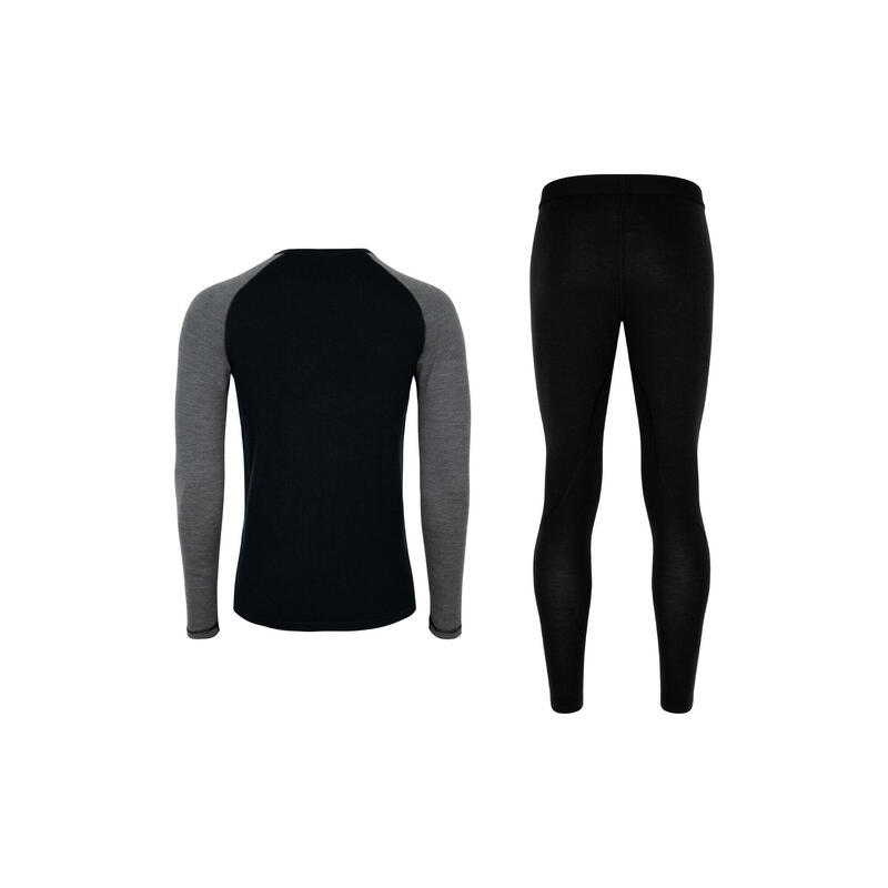 Thermounterwäsche Merino Thermo-Unterwäsche Set für Herren grau atmungsaktiv