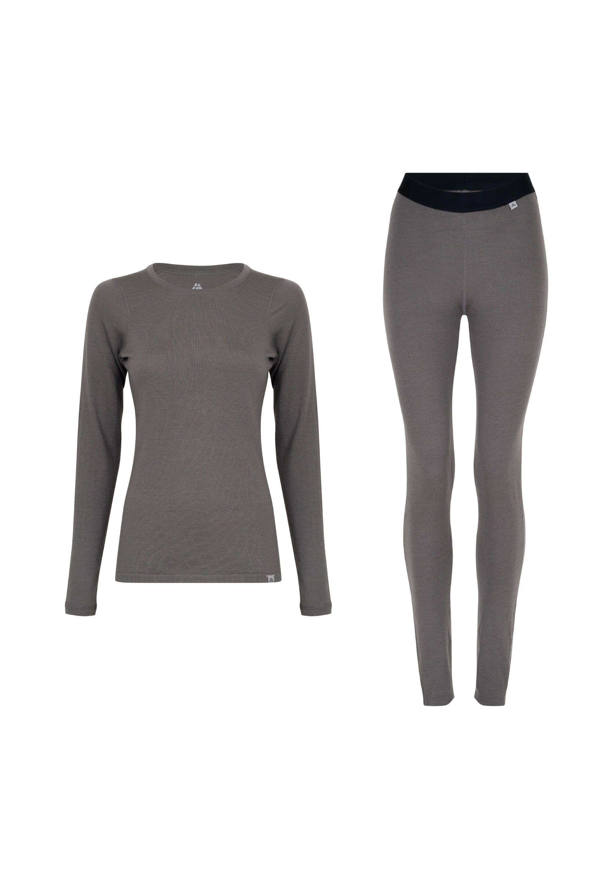 DANISH ENDURANCE Baselayer-Set Merino Baselayer grau atmungsaktiv hautfreundlich glatt