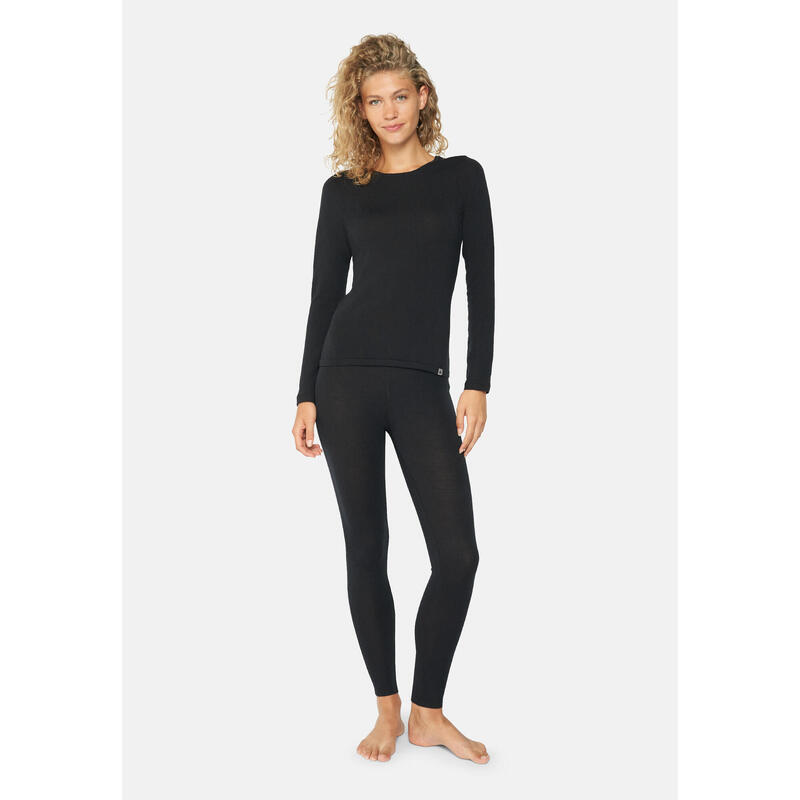 Thermounterwäsche Merino Thermo-Unterwäsche Set für Damen schwarz