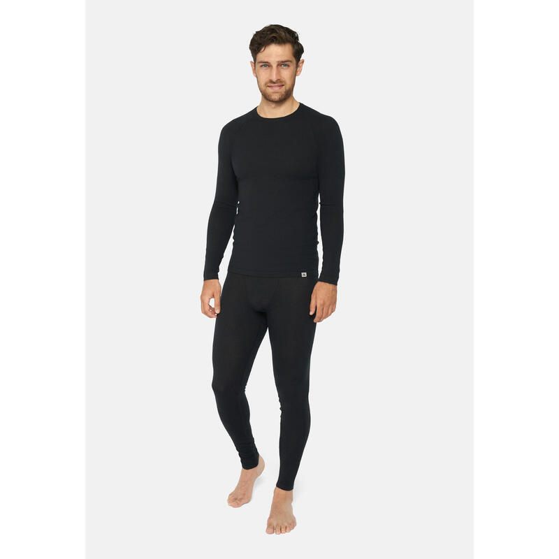 Thermounterwäsche Merino Thermo-Unterwäsche Set für Herren schwarz