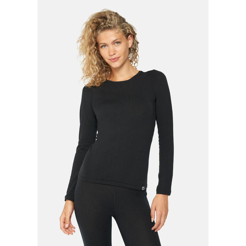 Funktionsshirt Damen Merino Funktionsshirt schwarz