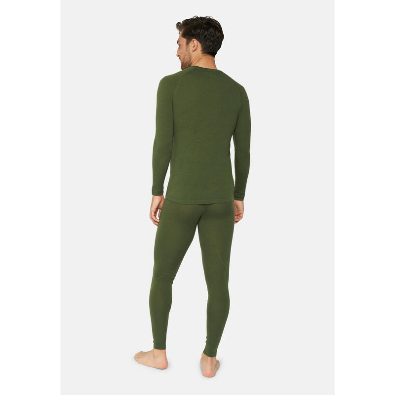 Thermounterwäsche Merino Thermo-Unterwäsche Set für Herren grün atmungsaktiv