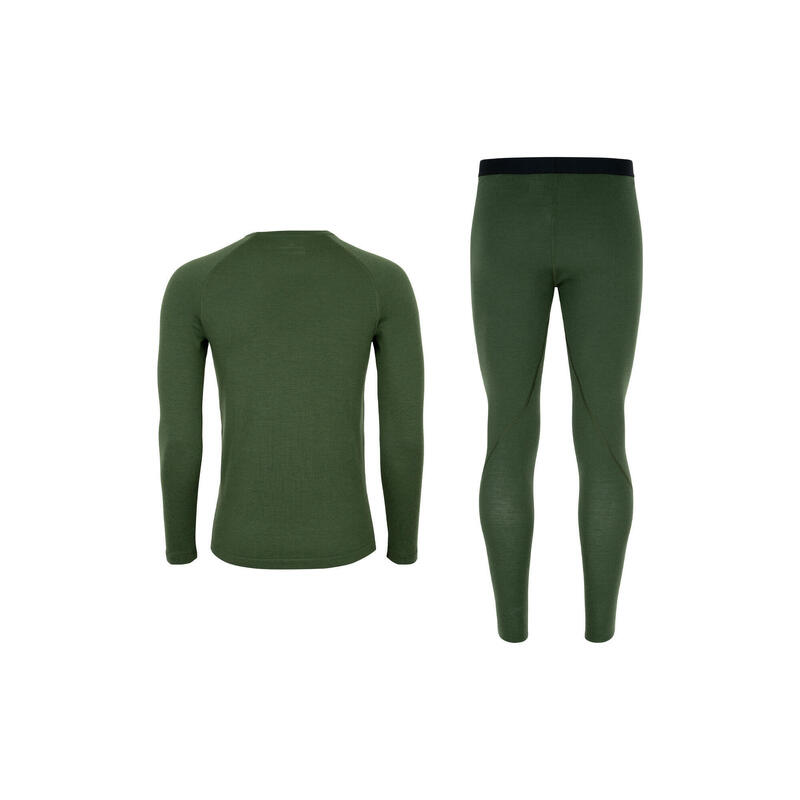 Thermounterwäsche Merino Thermo-Unterwäsche Set für Herren grün atmungsaktiv