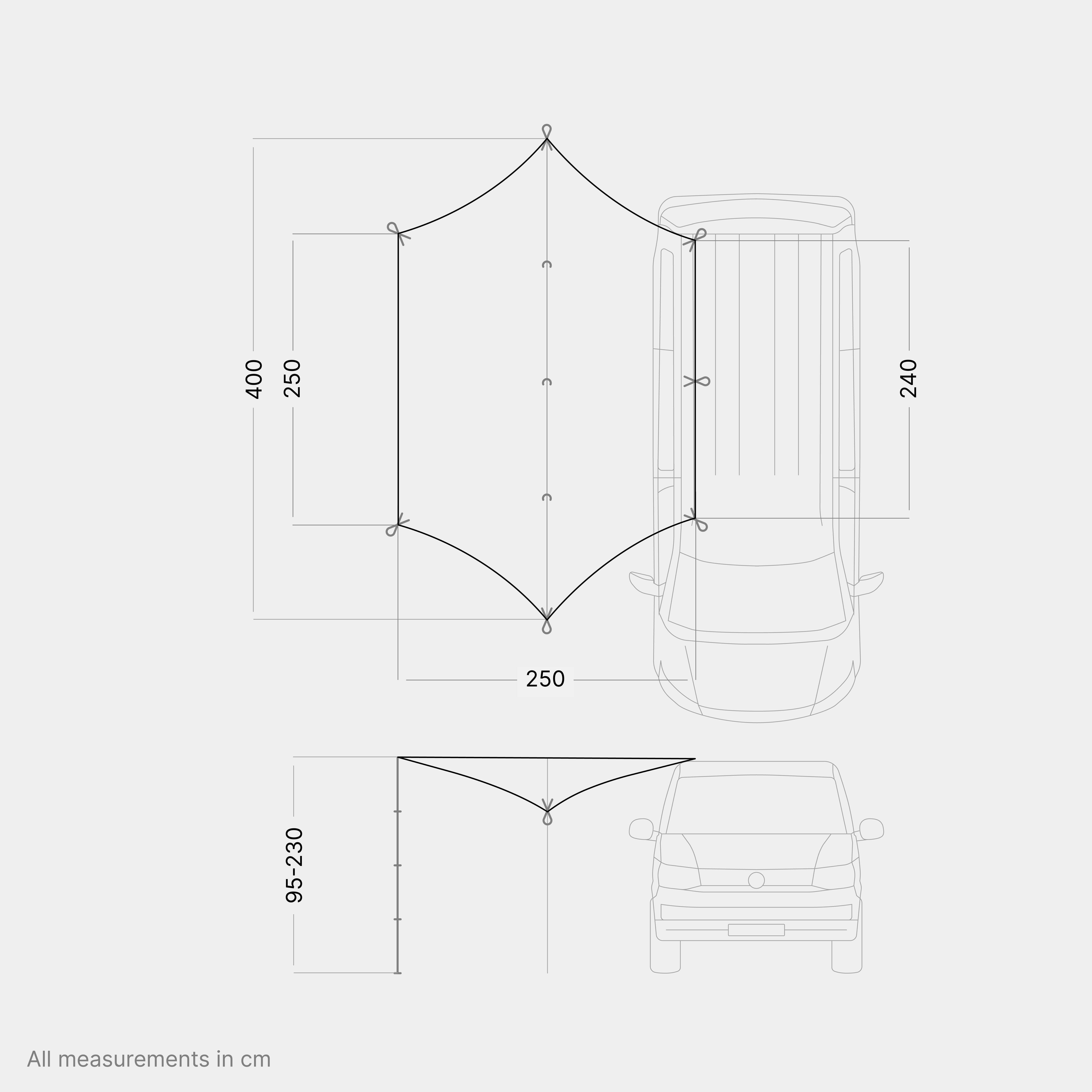 Telo Da Sole Universale Per Camper E Auto | Protezione UV80, Con Ventose E Cinghie - Foto 3