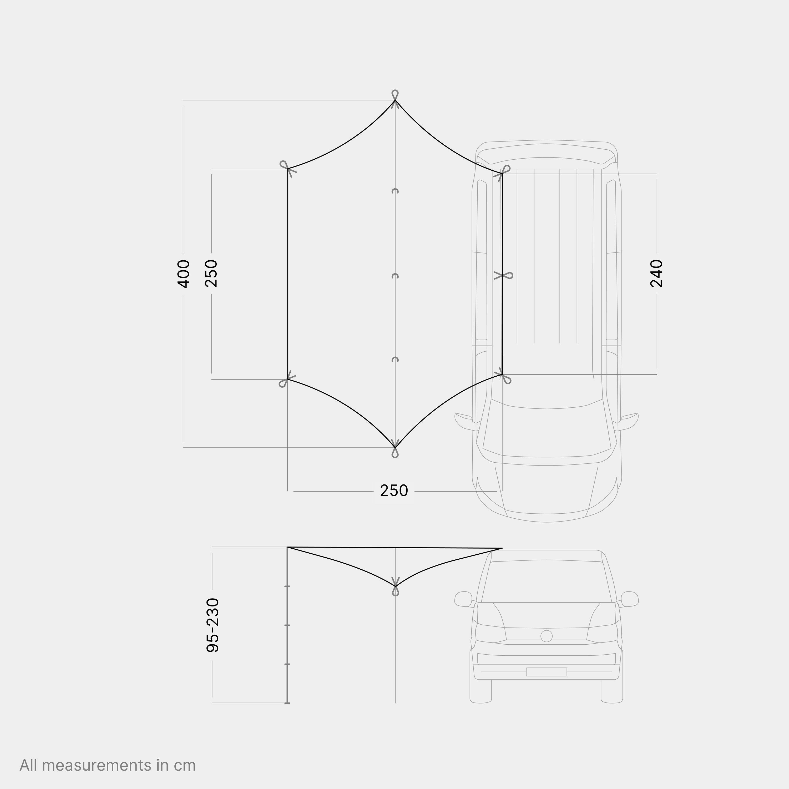 Auvent de bus et de voiture Camping avec protection UV80 - Motor Tarp Universal 2/8