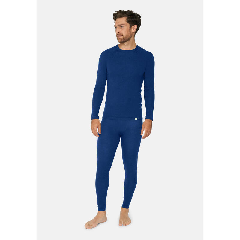 Thermounterwäsche Merino Thermo-Unterwäsche Set für Herren blau atmungsaktiv