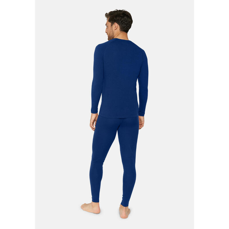 Thermounterwäsche Merino Thermo-Unterwäsche Set für Herren blau atmungsaktiv