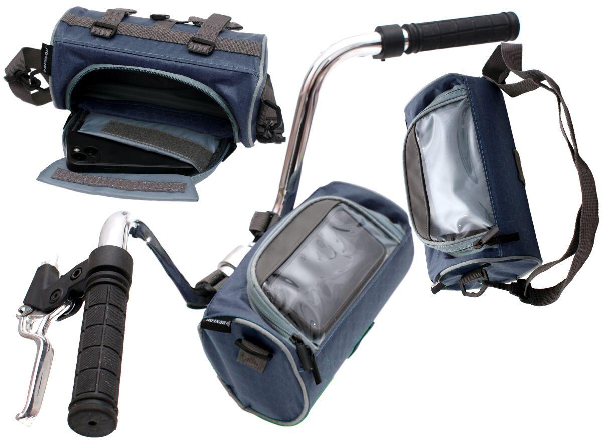DUNLOP Erwachsene Fahrrad Lenkertasche mit Handyfach - Dunlop, blau