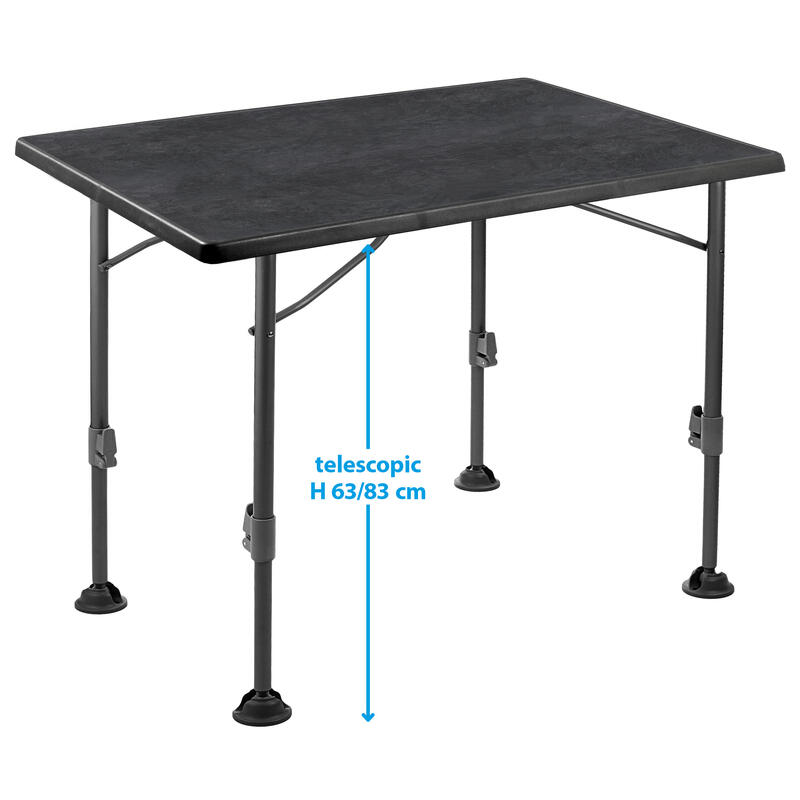 Tavolo pieghevole ad altezza regolabile, con piano fisso LINEAR BLACK 100