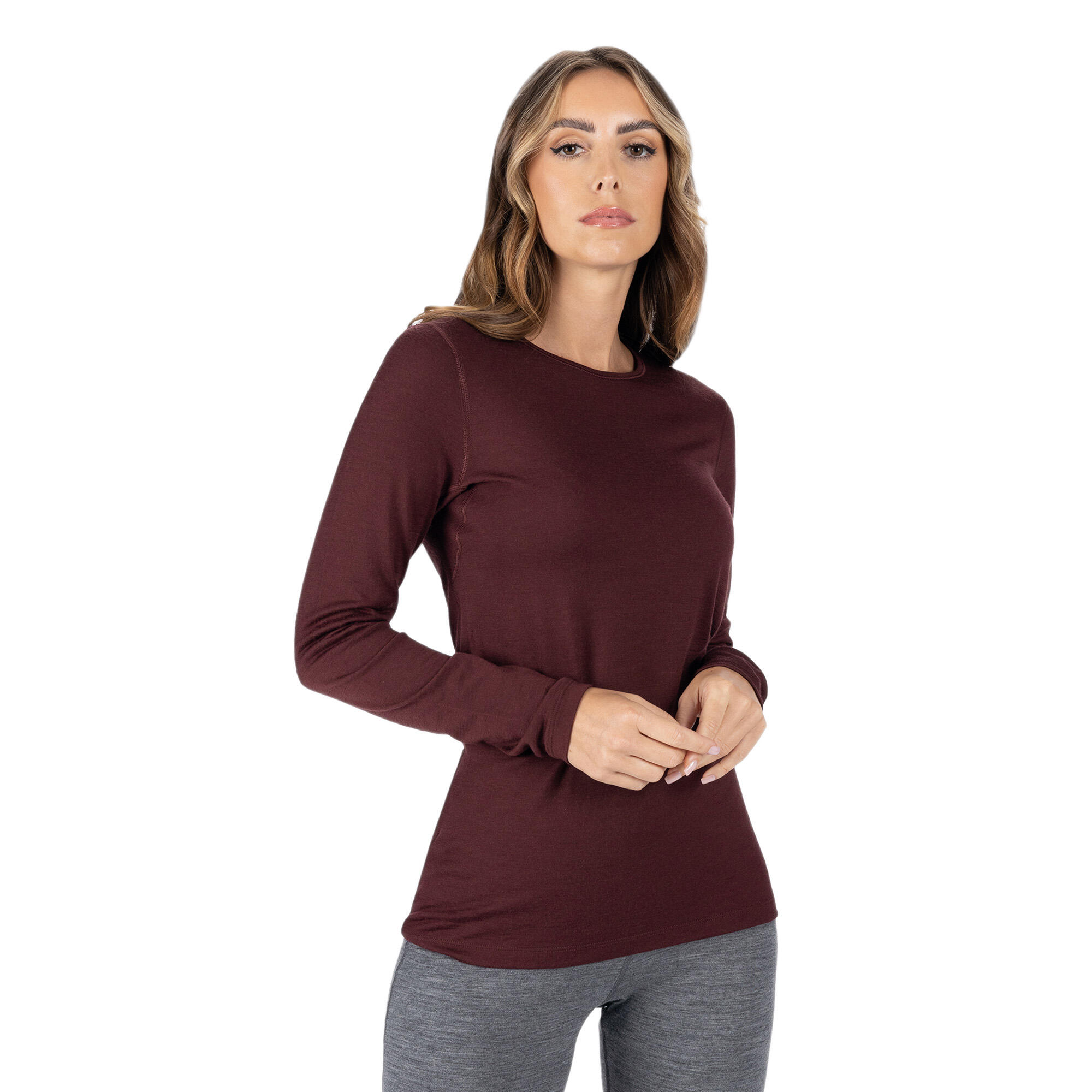 Icebreaker - T-shirt Thermique Femme Icebreaker 200 Oasis - Sous Maillot Manche Longue - Marron - 36 Xs - Decathlon