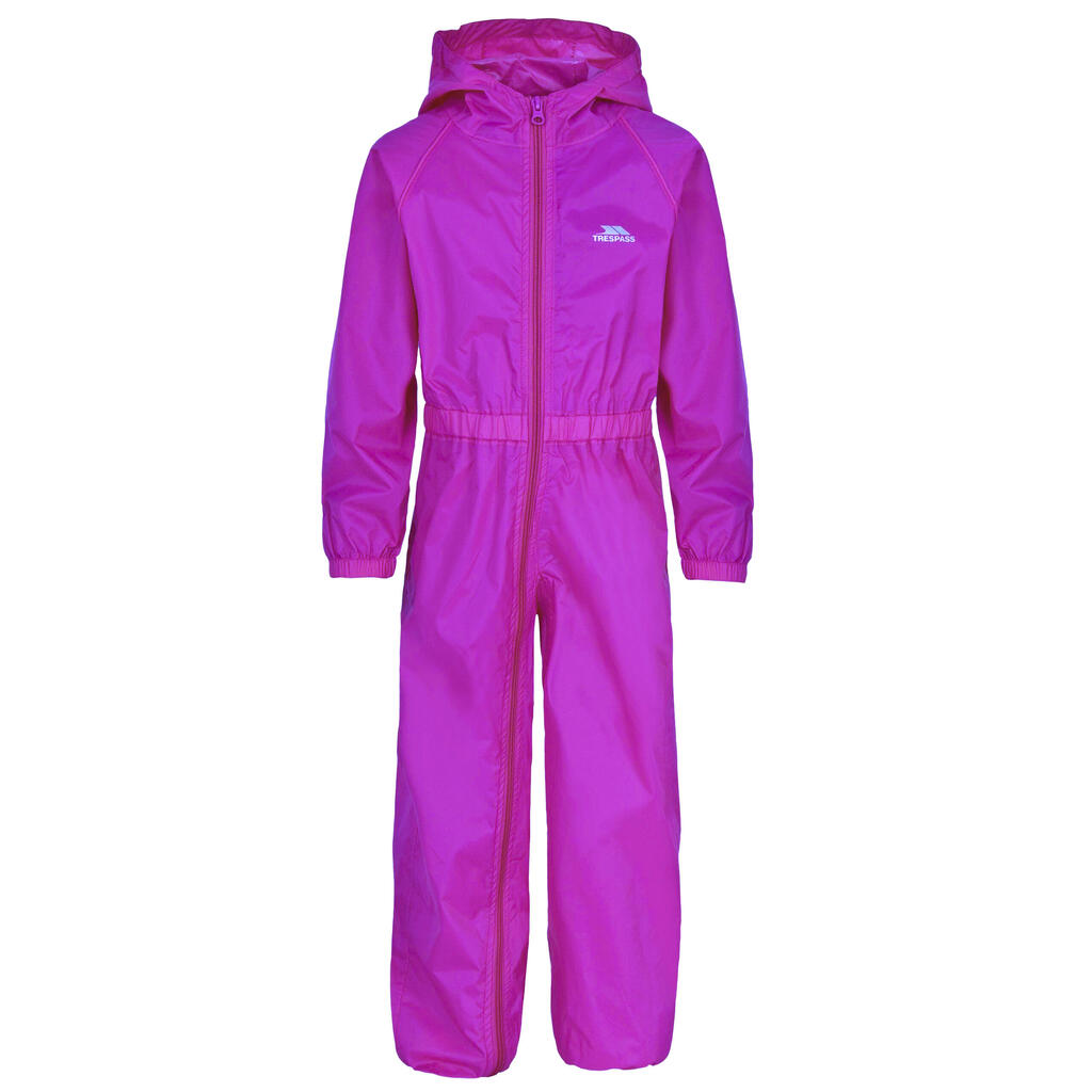 Childrens/Kids Button Rain Suit (Purple Orchid)